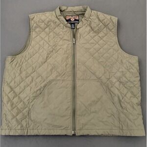Duluth Trading Co. Quilted Vest Men Size 2XL Green Full Zip Outdoors Hiking